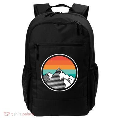 Retro Sunset Mountain Backpack
