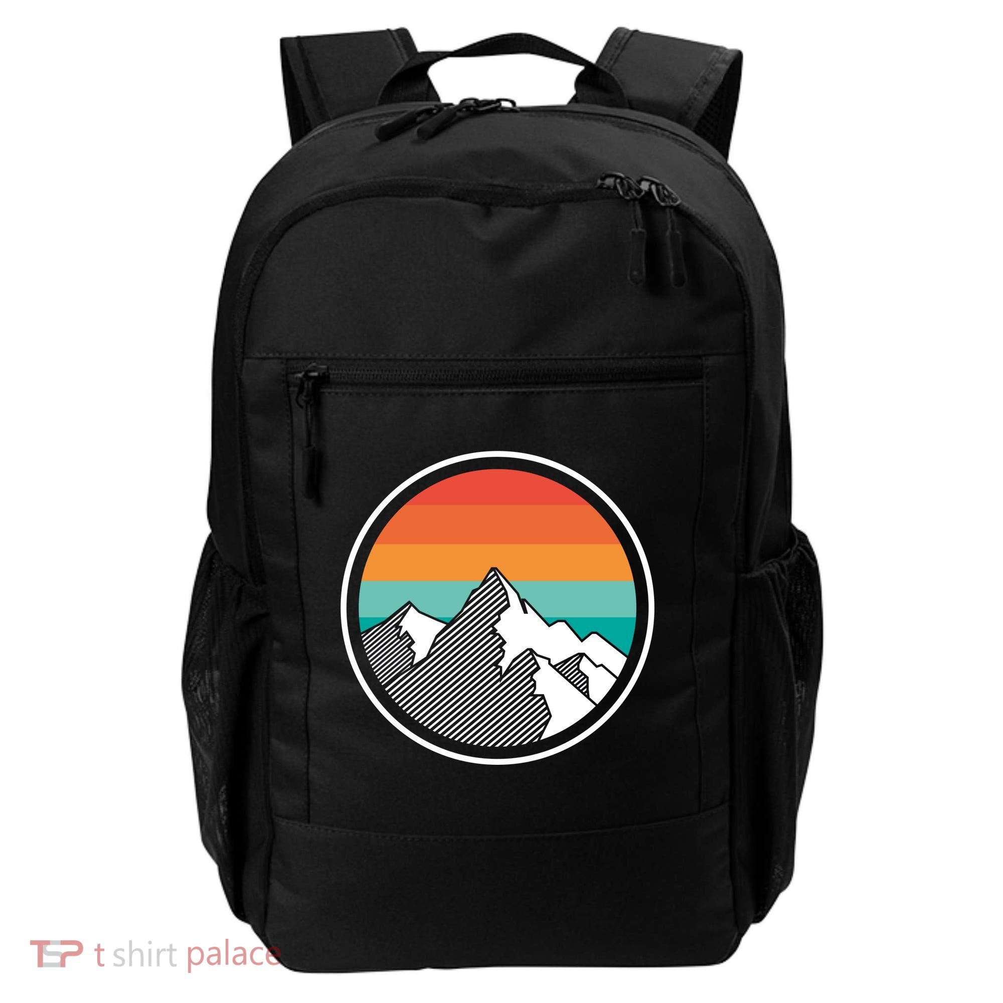 Retro Sunset Mountain Backpack