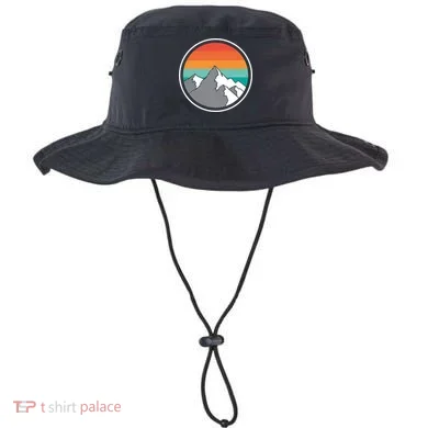 Retro Sunset Mountain Bucket Hat