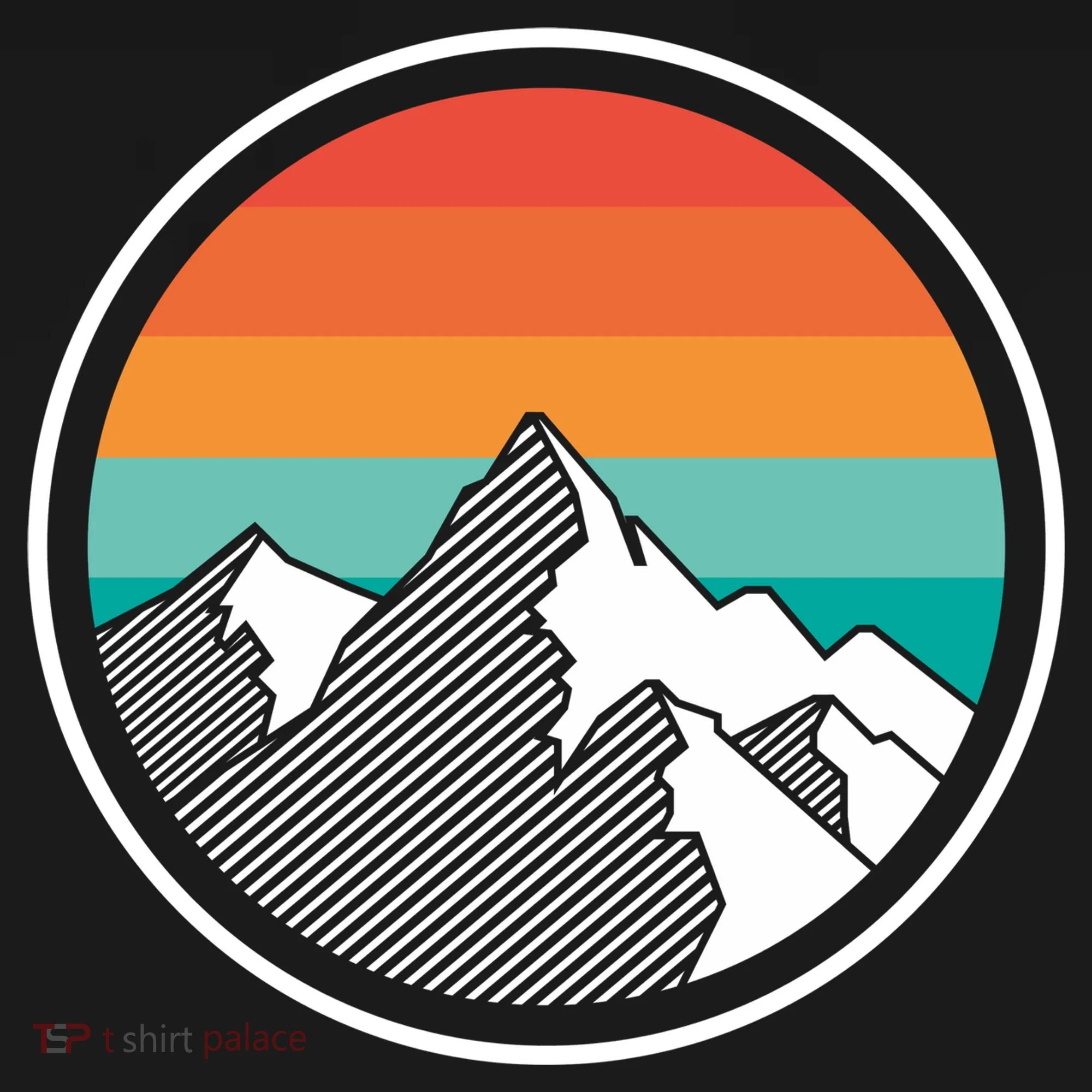 Retro Sunset Mountain Bucket Hat