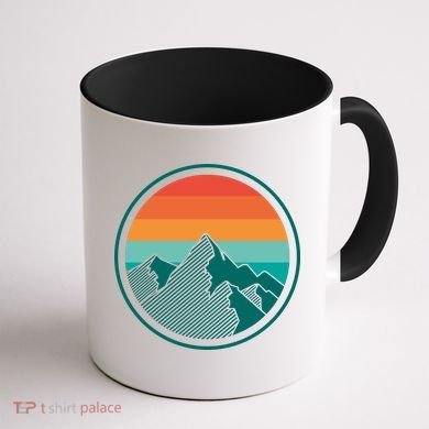 Retro Sunset Mountain Coffee Mug back