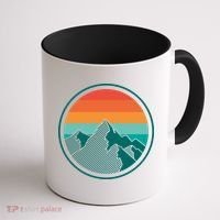 Retro Sunset Mountain Coffee Mug thumb 1