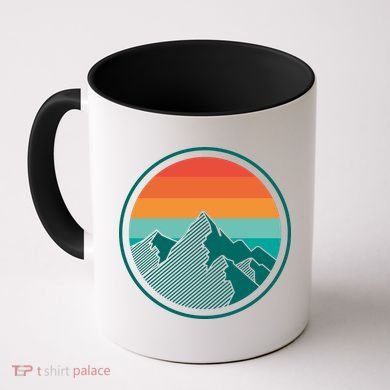 Retro Sunset Mountain Coffee Mug