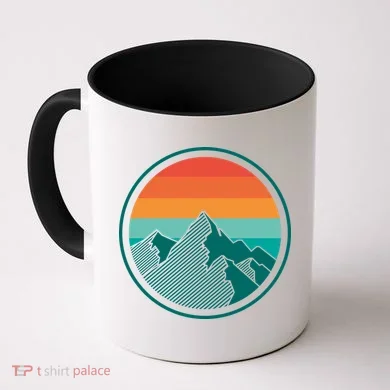 Retro Sunset Mountain Coffee Mug