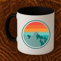 Retro Sunset Mountain Coffee Mug thumb 2