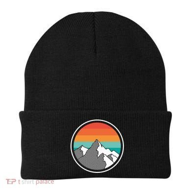 Retro Sunset Mountain Beanie
