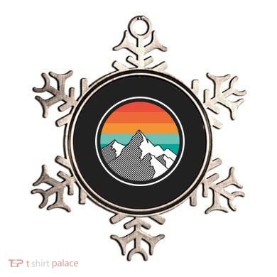 Retro Sunset Mountain Ornament