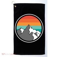 Retro Sunset Mountain Golf Towel thumb 0
