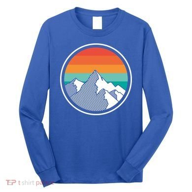 Retro Sunset Mountain Long Sleeve Shirt