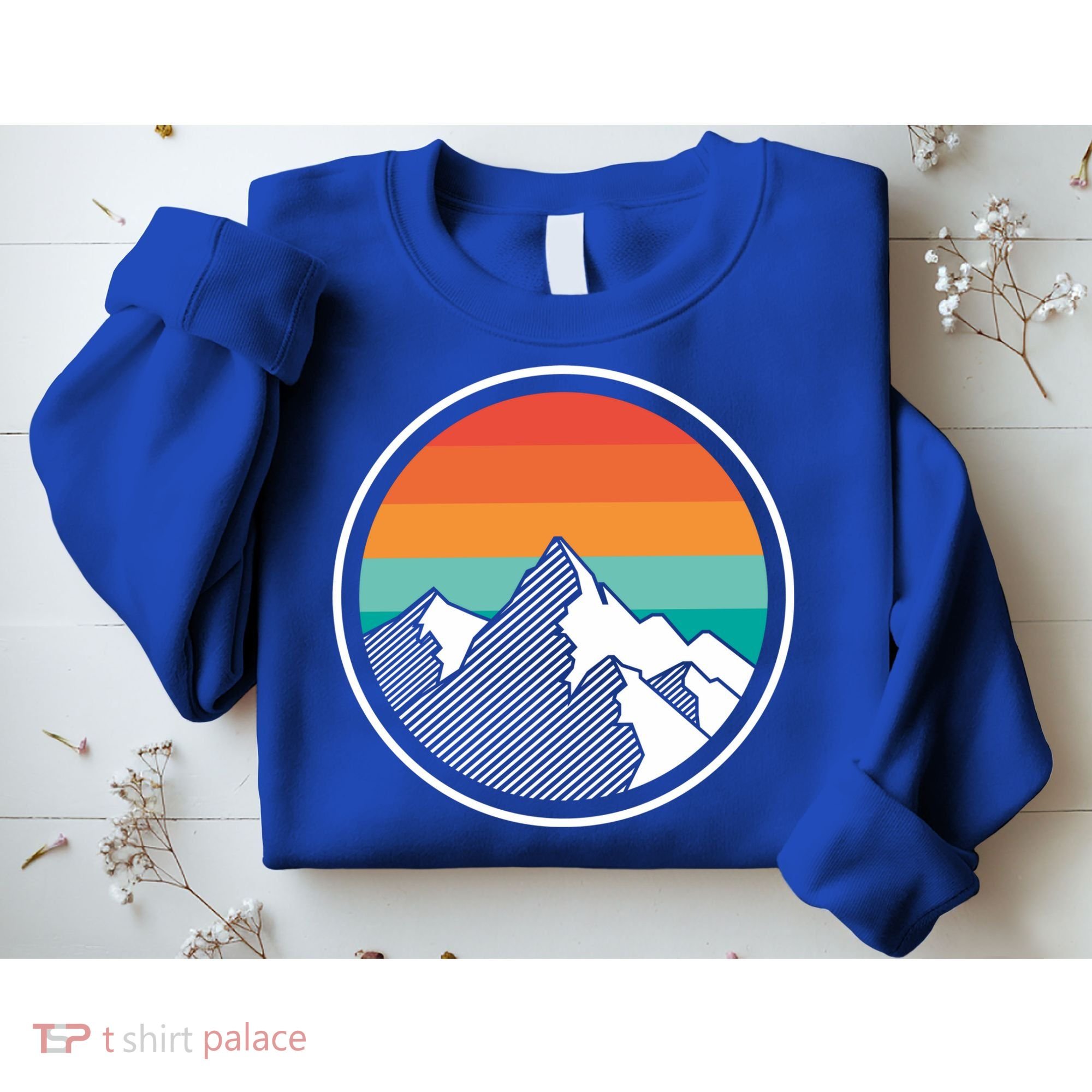 Retro Sunset Mountain Sweatshirt