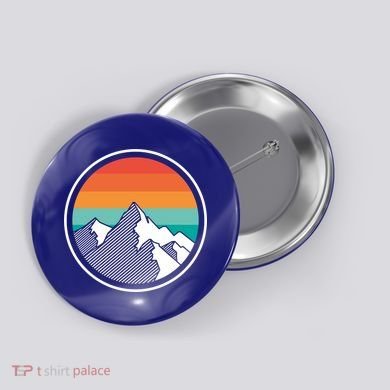 Retro Sunset Mountain Button