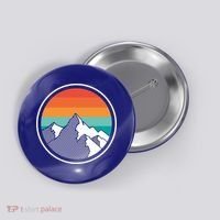 Retro Sunset Mountain Button thumb 0
