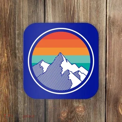 Retro Sunset Mountain Coaster