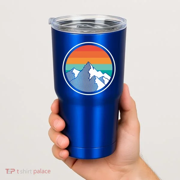 Retro Sunset Mountain Tumbler