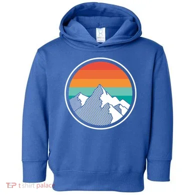 Retro Sunset Mountain Toddler Hoodie