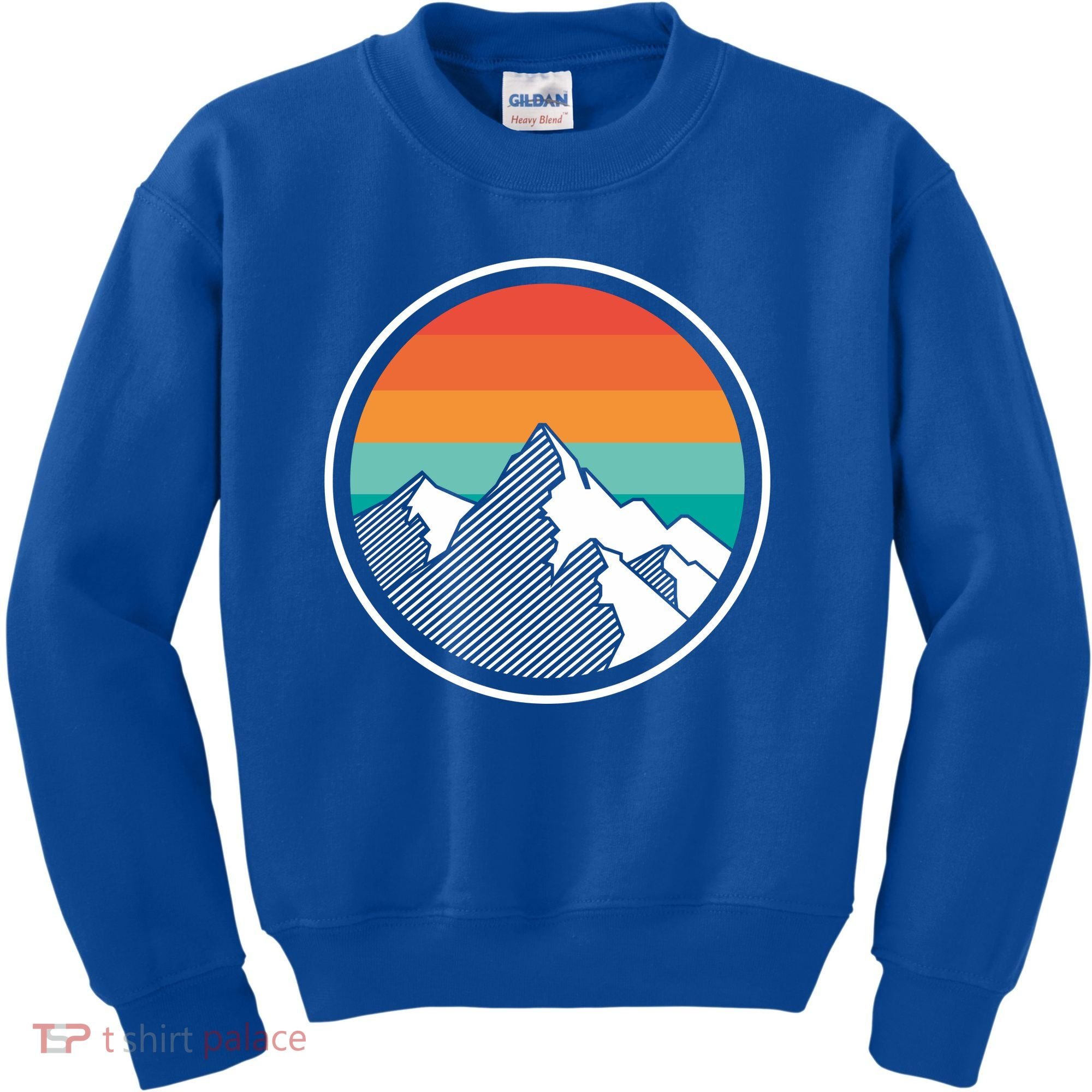 Retro Sunset Mountain Kids Sweatshirt