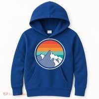 Retro Sunset Mountain Kids Hoodie thumb 0