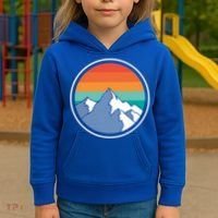 Retro Sunset Mountain Kids Hoodie thumb 3