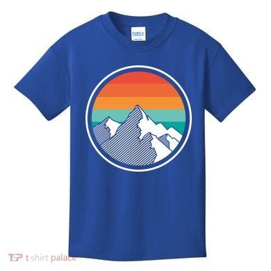 Retro Sunset Mountain Kids T-Shirt