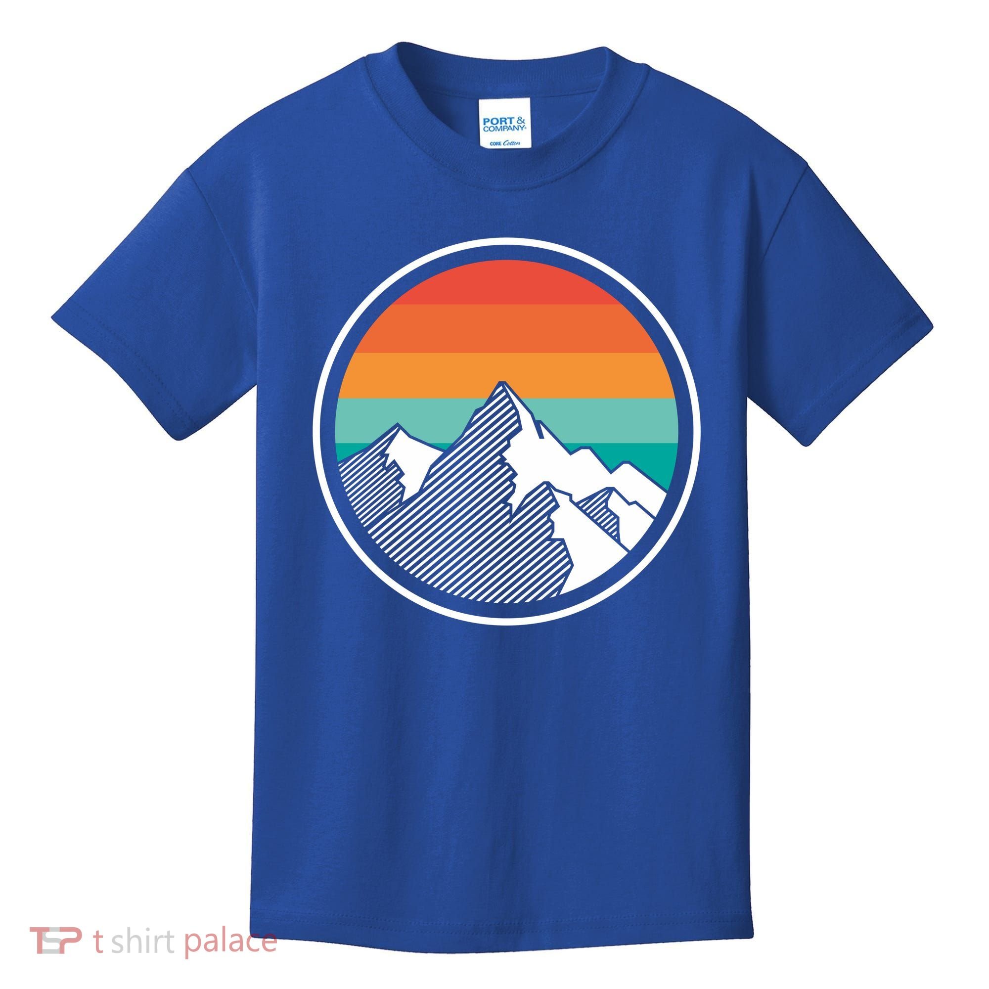 Retro Sunset Mountain Kids T-Shirt