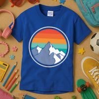 Retro Sunset Mountain Kids T-Shirt thumb 3