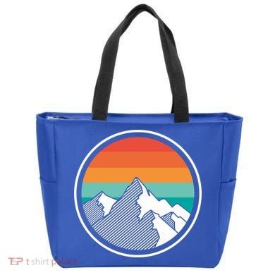 Retro Sunset Mountain Tote Bag