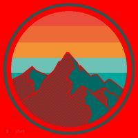 Retro Sunset Mountain Santa Hat thumb 1