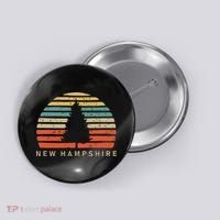 Retro Sunset New Hampshire Pine Tree Button thumb 0