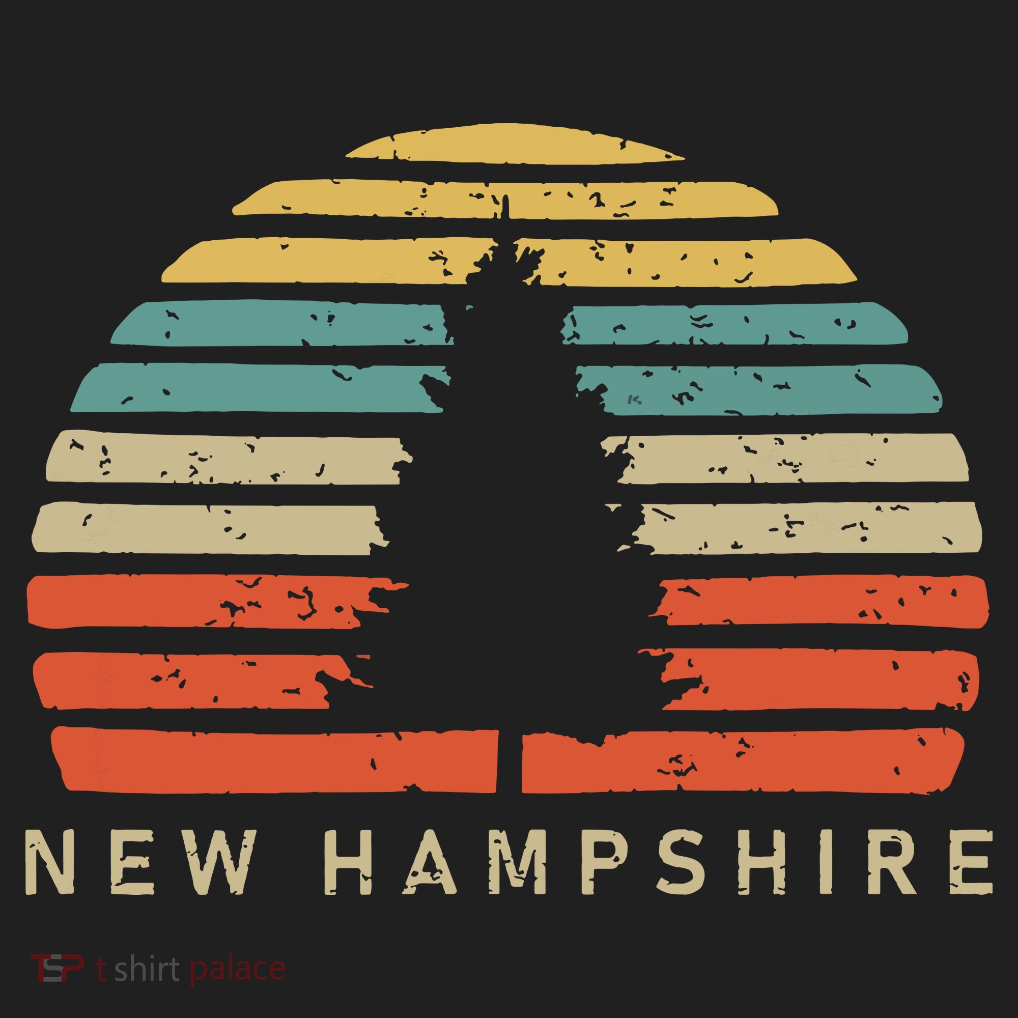Retro Sunset New Hampshire Pine Tree Tumbler