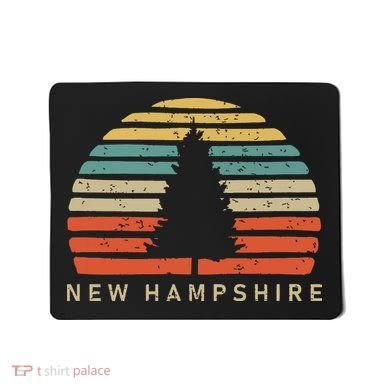 Retro Sunset New Hampshire Pine Tree Mousepad