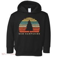 Retro Sunset New Hampshire Pine Tree Toddler Hoodie thumb 0
