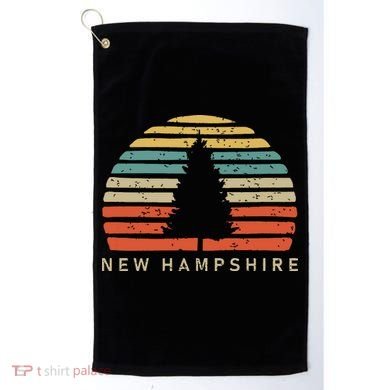 Retro Sunset New Hampshire Pine Tree Golf Towel