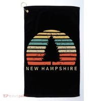 Retro Sunset New Hampshire Pine Tree Golf Towel thumb 0