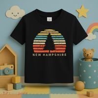 Retro Sunset New Hampshire Pine Tree Toddler T-Shirt thumb 3