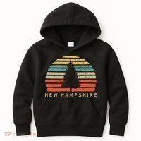 Retro Sunset New Hampshire Pine Tree Kids Hoodie thumb 0