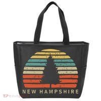 Retro Sunset New Hampshire Pine Tree Tote Bag thumb 0