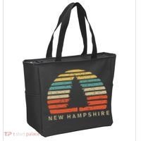 Retro Sunset New Hampshire Pine Tree Tote Bag thumb 2
