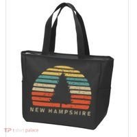 Retro Sunset New Hampshire Pine Tree Tote Bag thumb 3