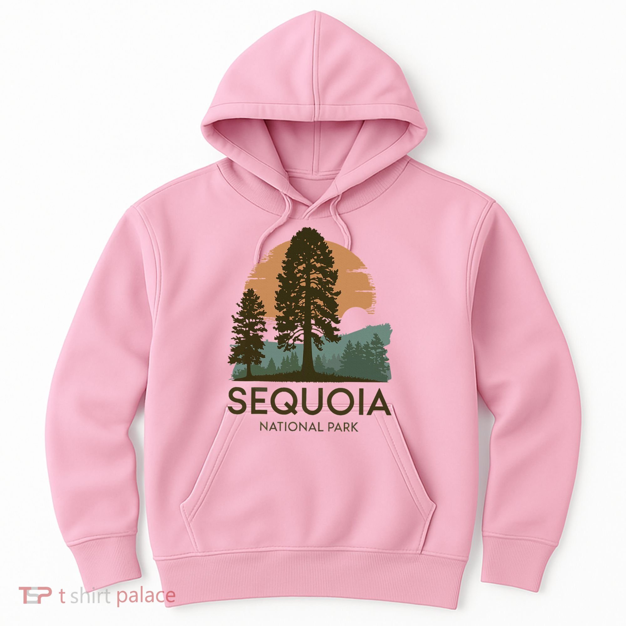 Retro Sequoia National Park Novelty Vacation Tree Minimalist Hoodie