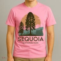 Retro Sequoia National Park Novelty Vacation Tree Minimalist T-Shirt thumb 3