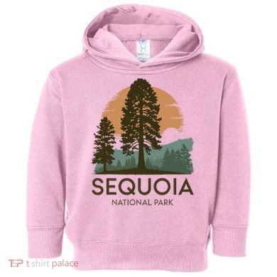 Retro Sequoia National Park Novelty Vacation Tree Minimalist Toddler Hoodie
