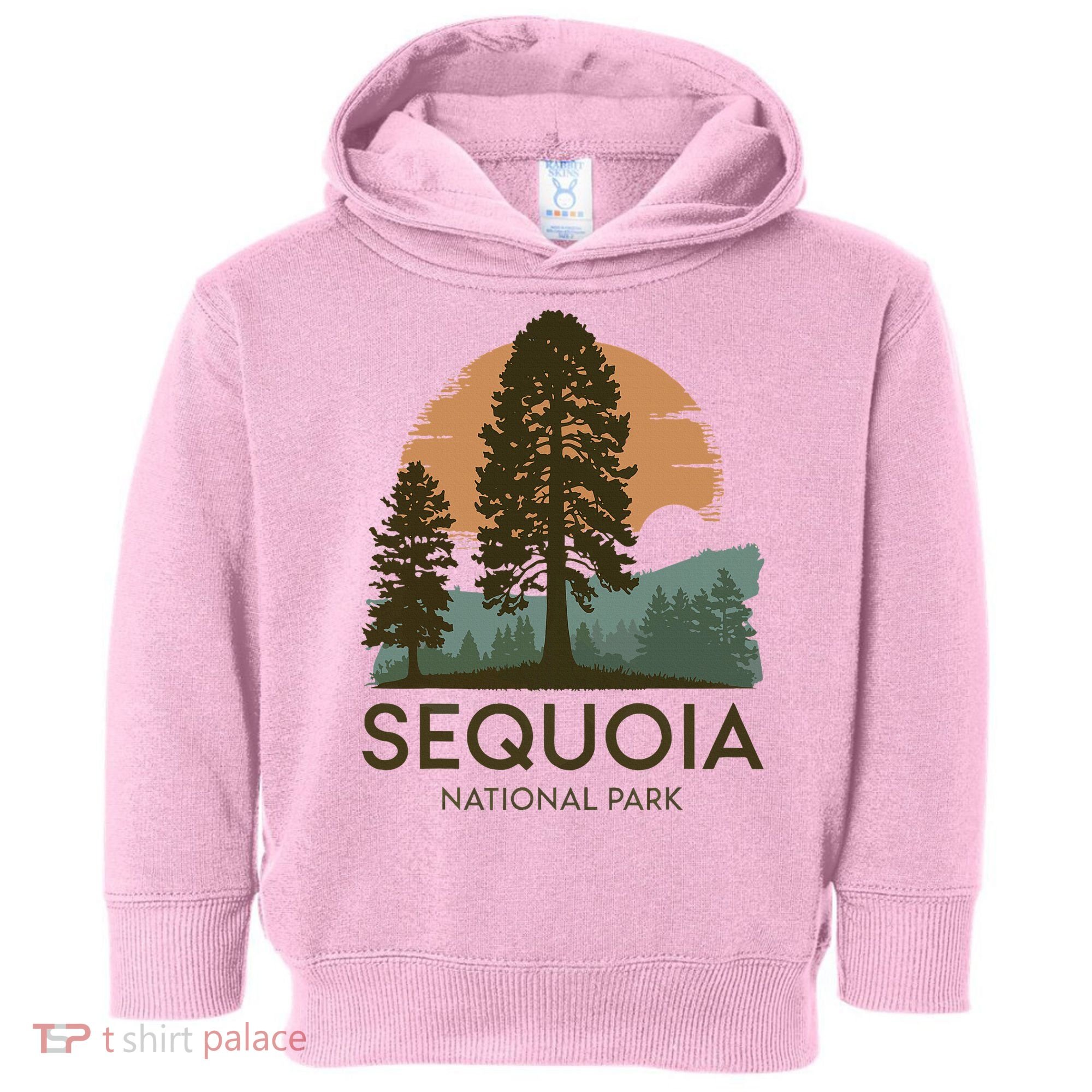 Retro Sequoia National Park Novelty Vacation Tree Minimalist Toddler Hoodie