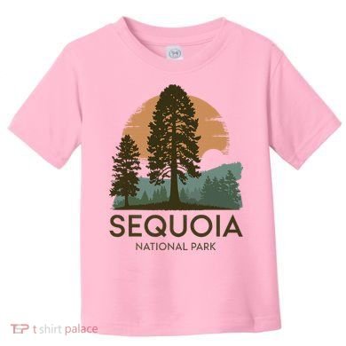Retro Sequoia National Park Novelty Vacation Tree Minimalist Toddler T-Shirt