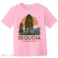 Retro Sequoia National Park Novelty Vacation Tree Minimalist Toddler T-Shirt thumb 0