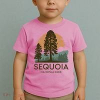 Retro Sequoia National Park Novelty Vacation Tree Minimalist Toddler T-Shirt thumb 2