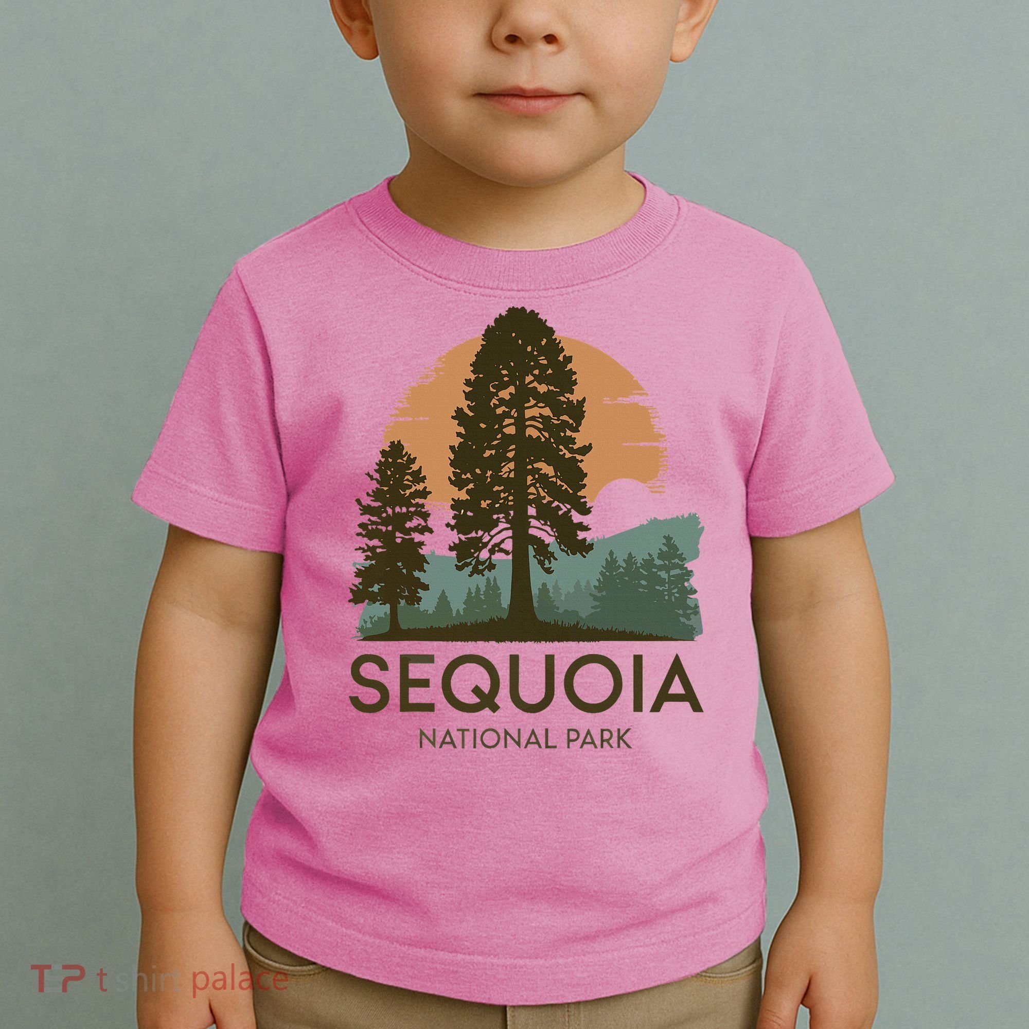 Retro Sequoia National Park Novelty Vacation Tree Minimalist Toddler T-Shirt