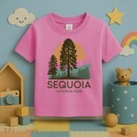 Retro Sequoia National Park Novelty Vacation Tree Minimalist Toddler T-Shirt thumb 3