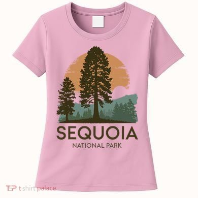 Retro Sequoia National Park Novelty Vacation Tree Minimalist Women's T-Shirt