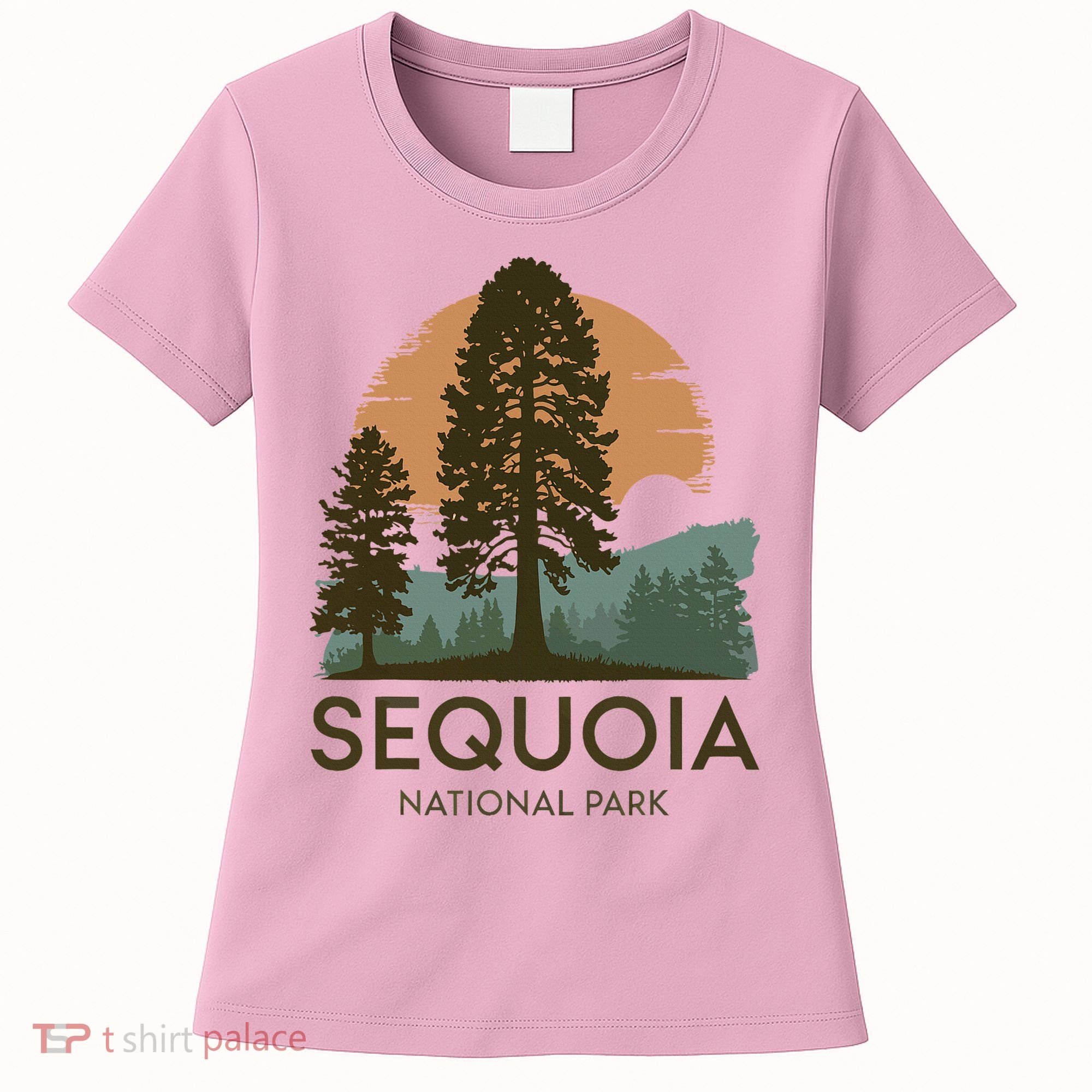 Retro Sequoia National Park Novelty Vacation Tree Minimalist Women's T-Shirt