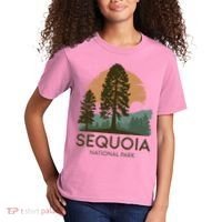 Retro Sequoia National Park Novelty Vacation Tree Minimalist Kids T-Shirt thumb 2